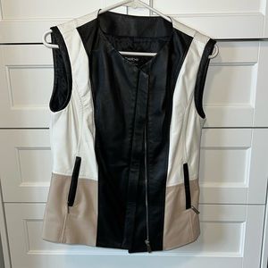 Bebe leather vest neutral colors